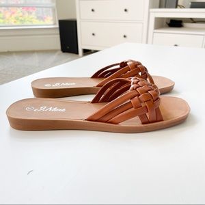 J.Mark Tan Braided Slide Sandal Form-75